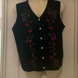 Crystal kole vest floral embroidery